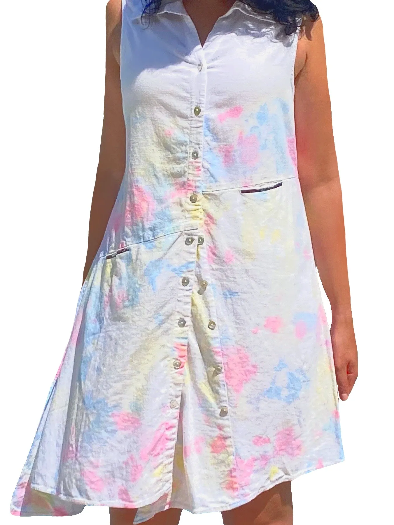 Asymmetric Linen Shirt Dress
