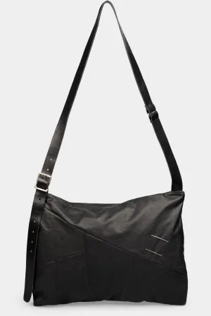 Asymmetrical leather shoulder bag