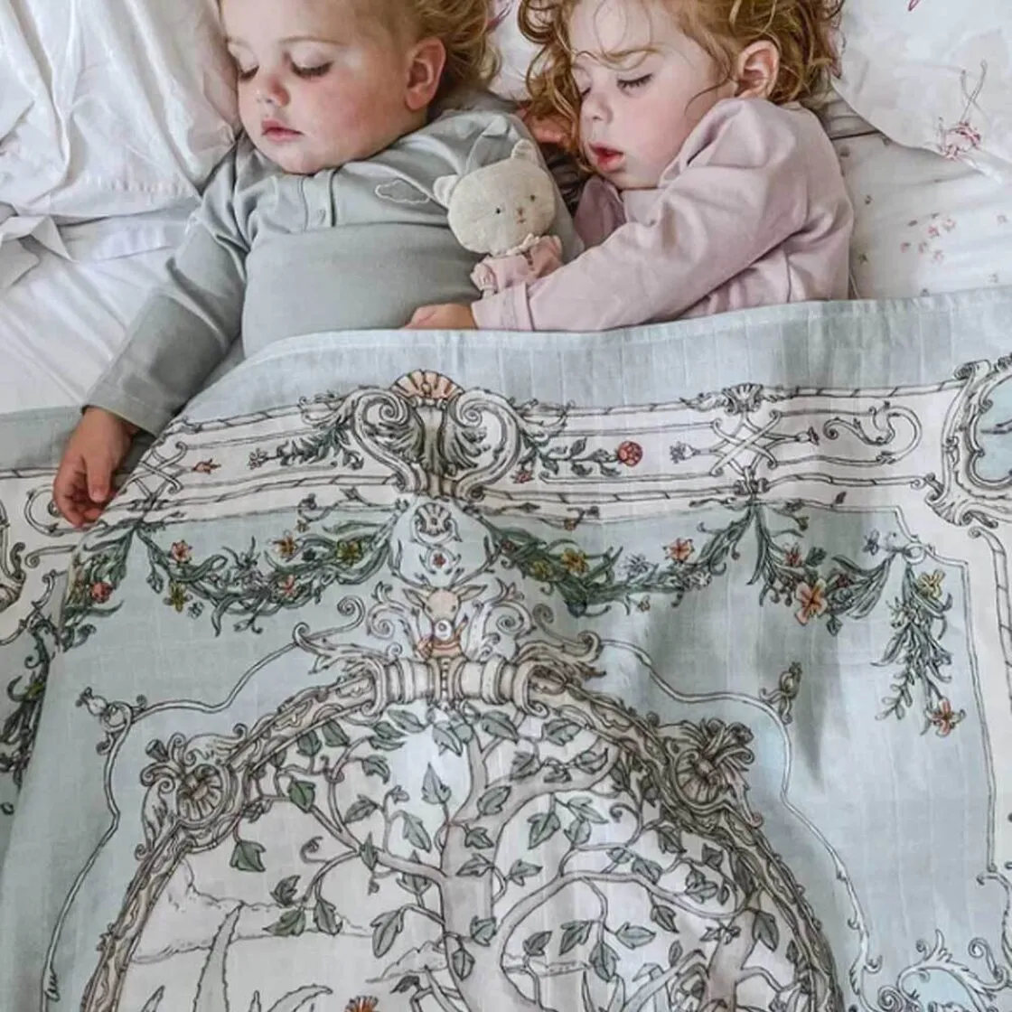 Atelier Choux Paris Organic Cotton Carrés, Tapestry Olive Green