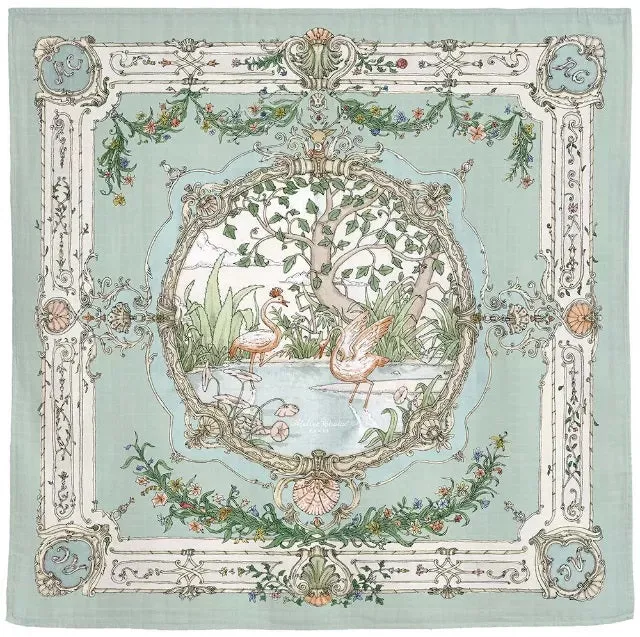 Atelier Choux Paris Organic Cotton Carrés, Tapestry Olive Green