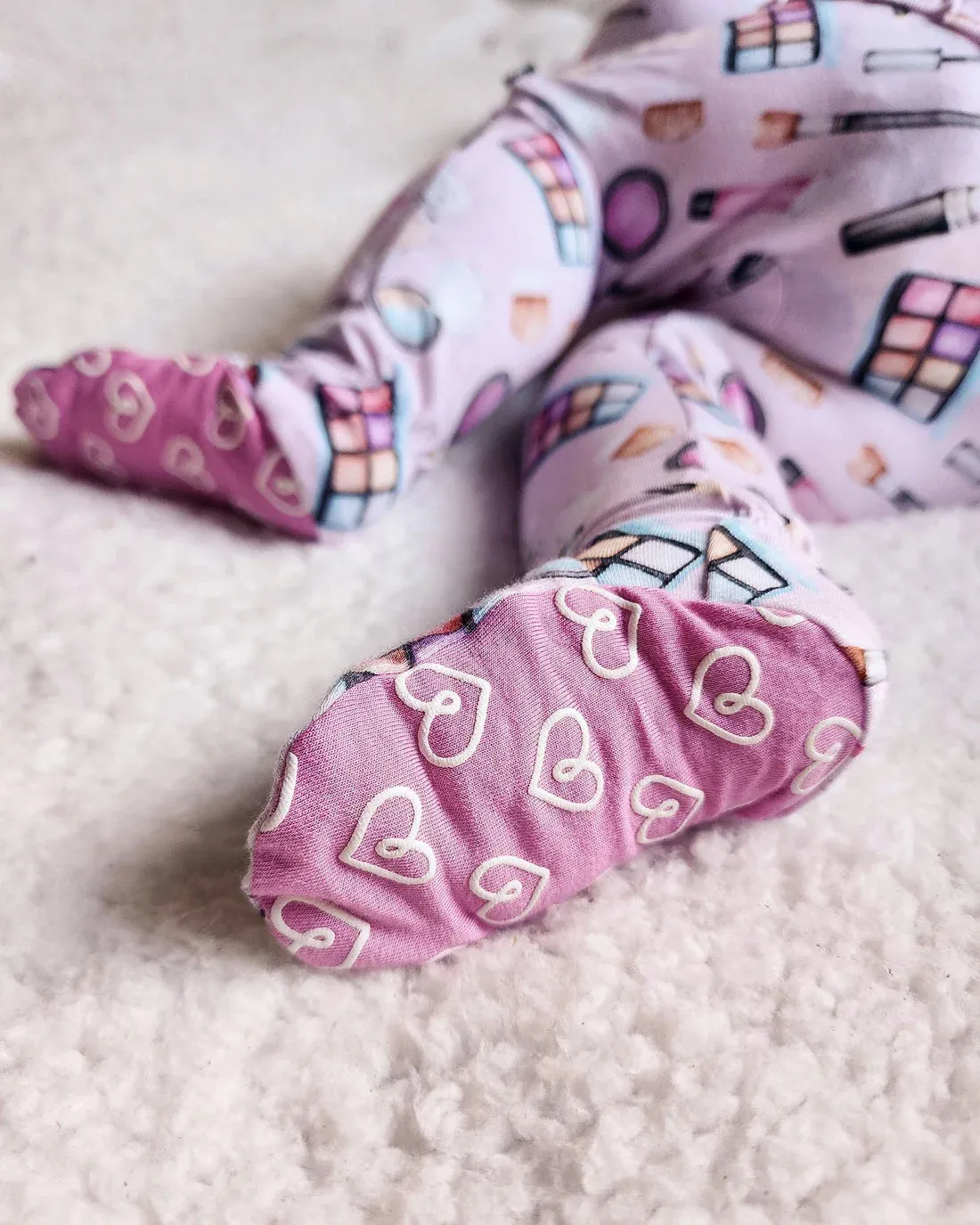 Aurora Makeup Bamboo Ruffled Zippered Footie