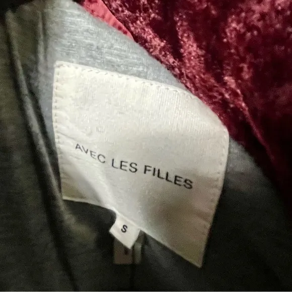 Avec Les Filles Faux Fur Sherpa Biker Jacket Size Small Burgundy