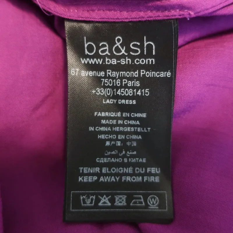Ba&sh Cycy Metallic-Flecked Mini Dress Purple Printed Chiffon Size Small NEW