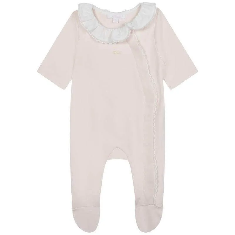 Baby Girls Peach Organic Cotton Babygrow Set