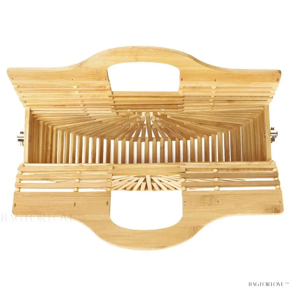 BagForLove - Beachy Chic Handmade Woven Bamboo Bags with Chain Accents