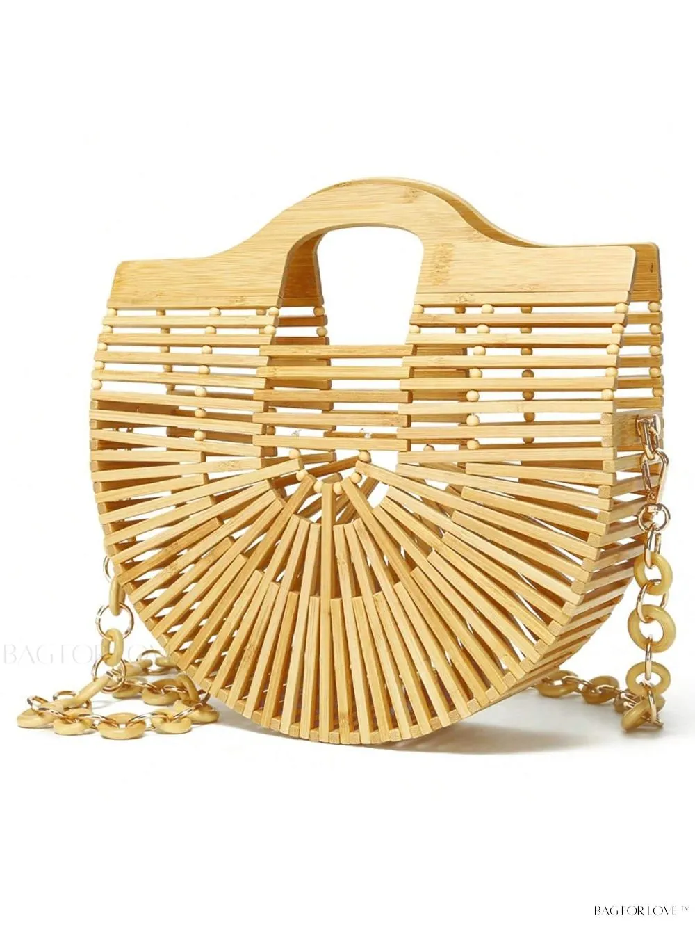 BagForLove - Beachy Chic Handmade Woven Bamboo Bags with Chain Accents
