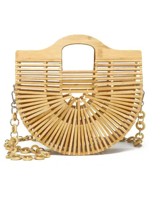 BagForLove - Beachy Chic Handmade Woven Bamboo Bags with Chain Accents