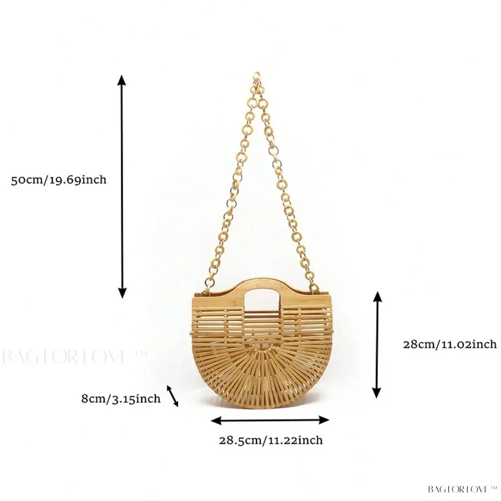 BagForLove - Beachy Chic Handmade Woven Bamboo Bags with Chain Accents