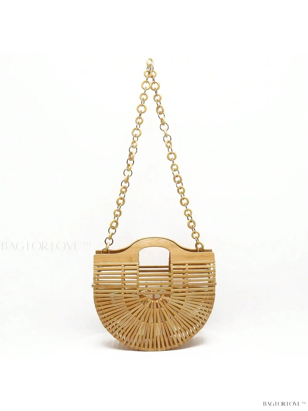 BagForLove - Beachy Chic Handmade Woven Bamboo Bags with Chain Accents