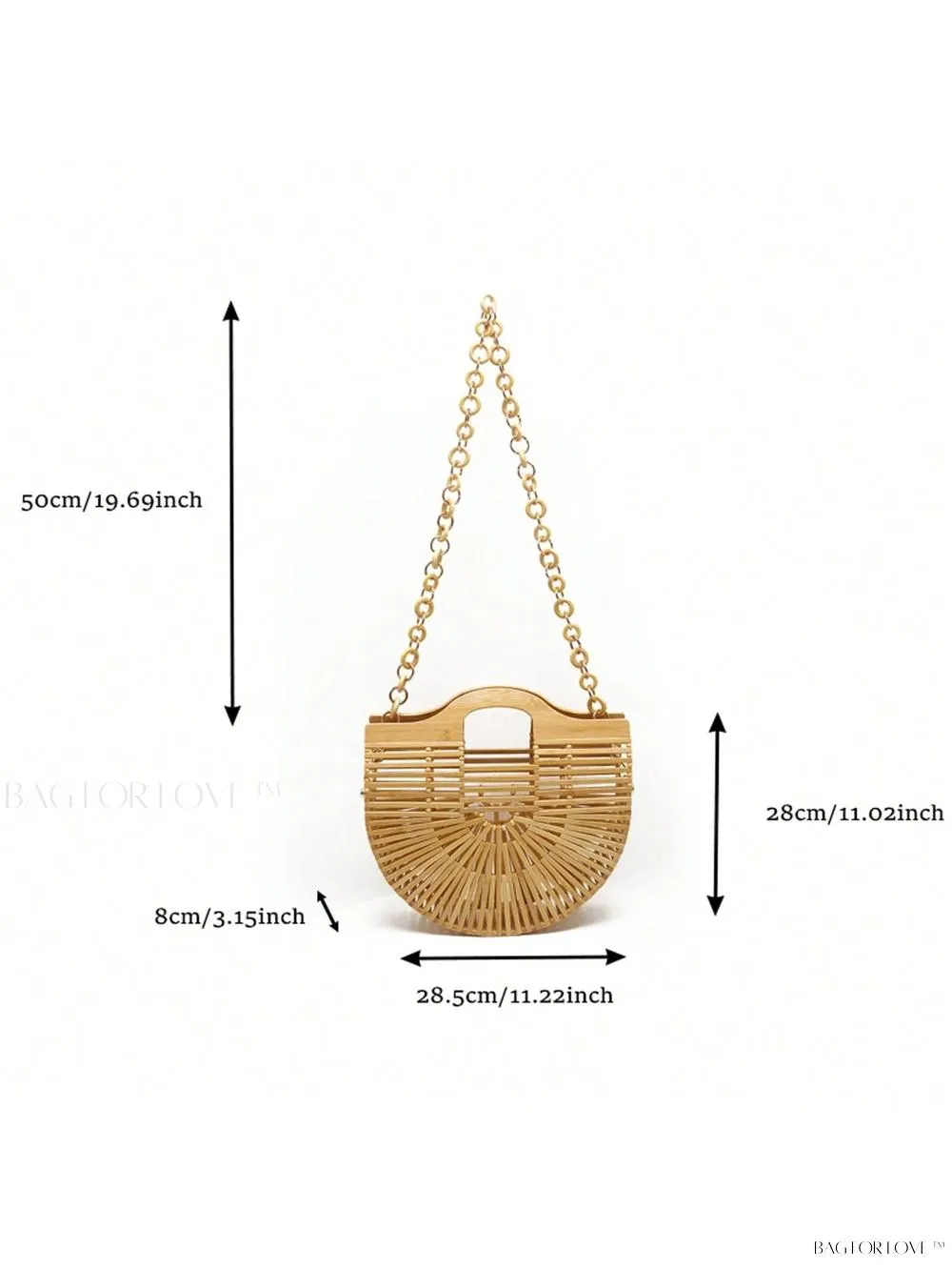 BagForLove - Beachy Chic Handmade Woven Bamboo Bags with Chain Accents