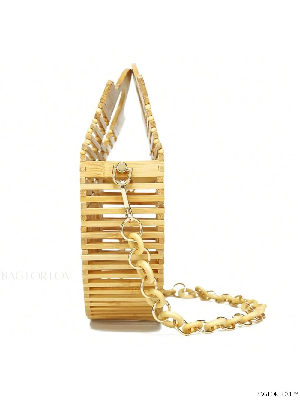 BagForLove - Beachy Chic Handmade Woven Bamboo Bags with Chain Accents