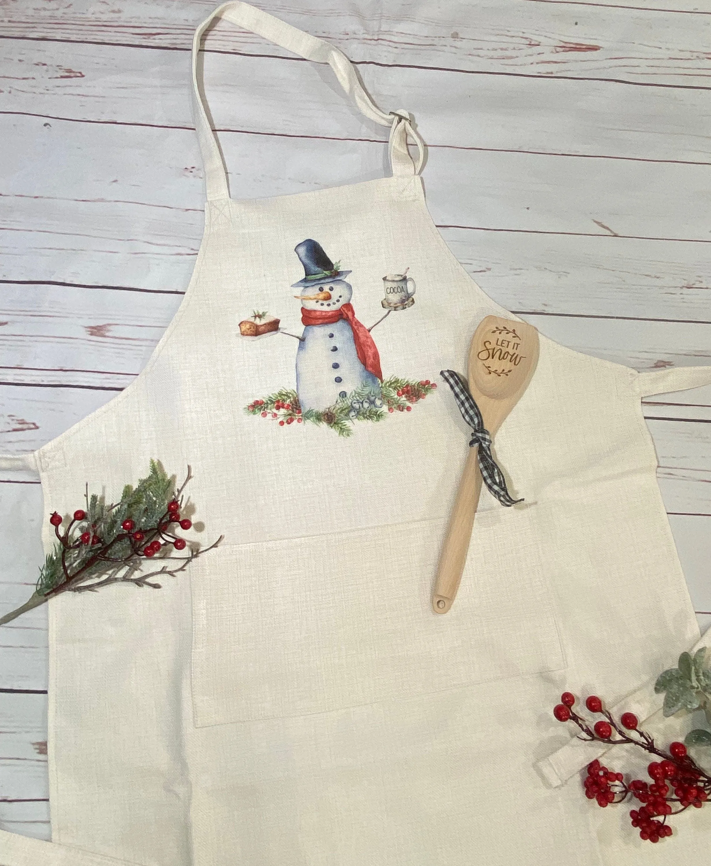 Baking Snowman Apron, Christmas Kitchen Towels, Christmas Aprons, Christmas Decor, Christmas Cookies Apron, Snowman Aprons