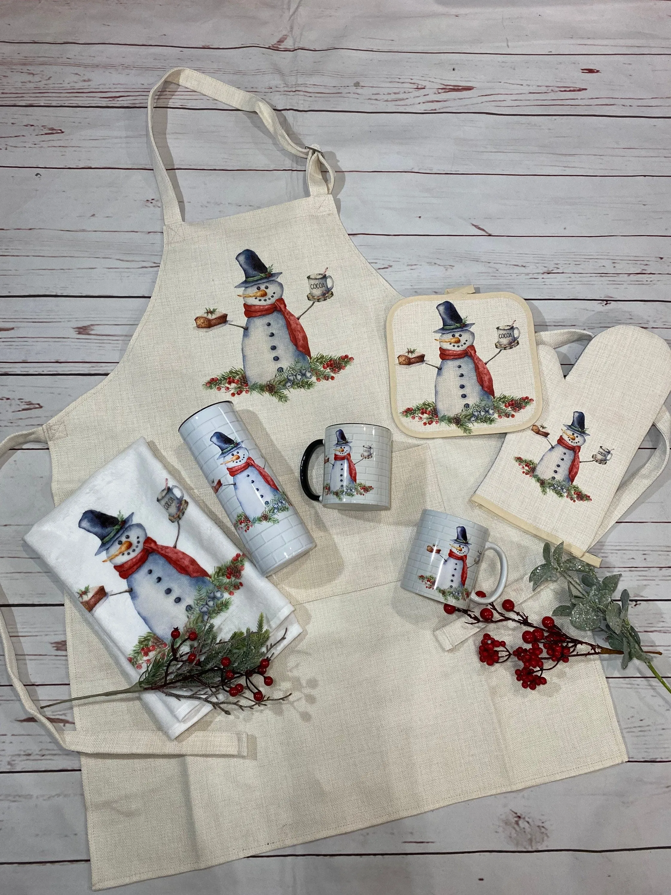 Baking Snowman Apron, Christmas Kitchen Towels, Christmas Aprons, Christmas Decor, Christmas Cookies Apron, Snowman Aprons
