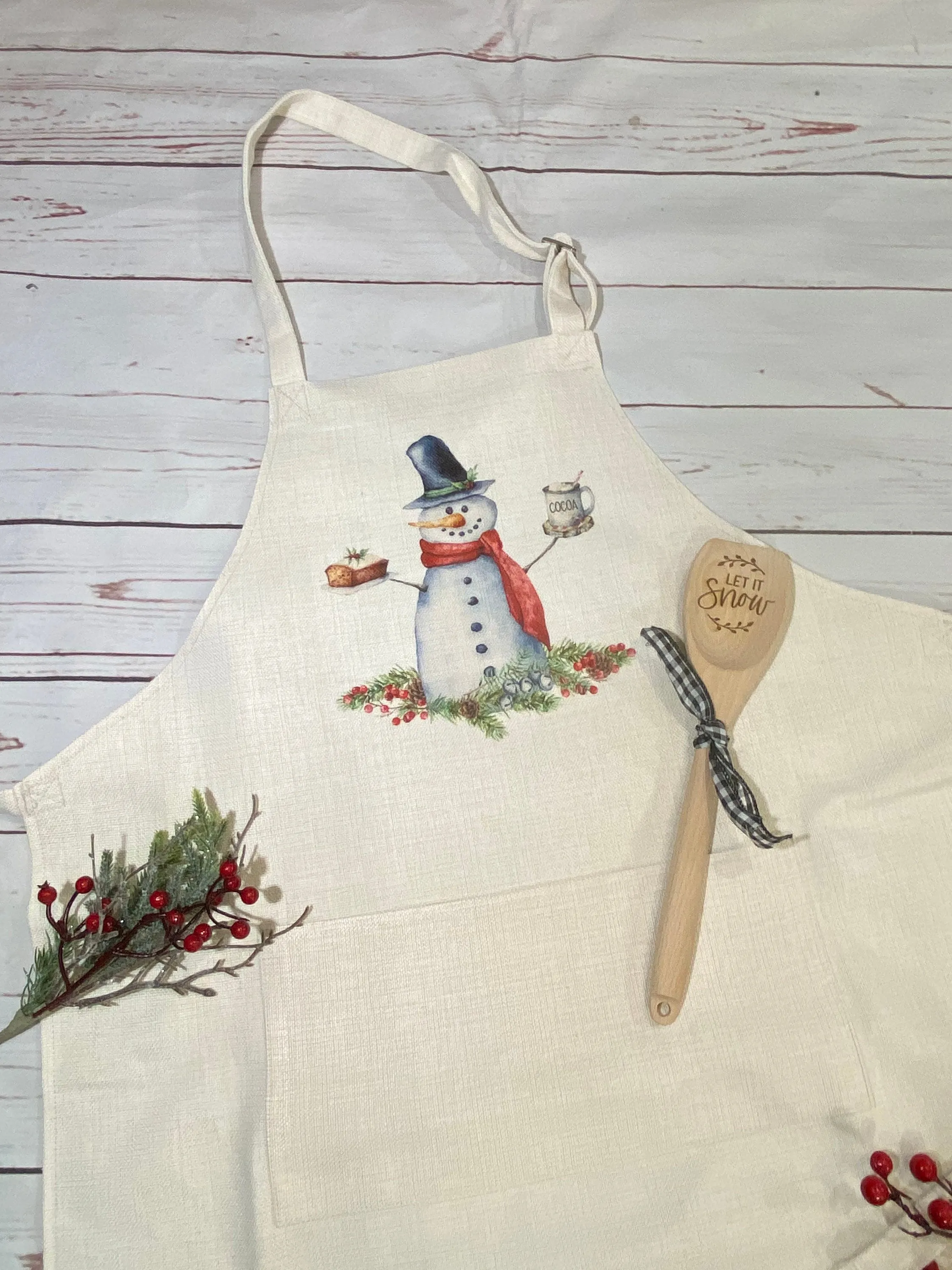 Baking Snowman Apron, Christmas Kitchen Towels, Christmas Aprons, Christmas Decor, Christmas Cookies Apron, Snowman Aprons