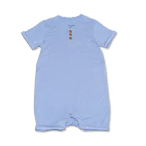 Bamboo Short Sleeve Romper with Buttons (Skydive)