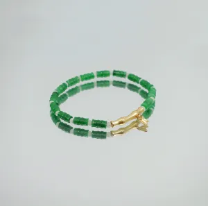 Bamboo Theme Beaded Jadeite Bracelet