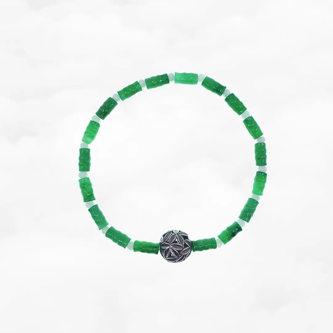 Bamboo Theme Beaded Jadeite Bracelet