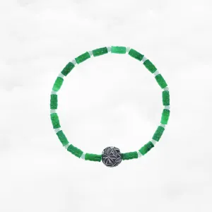 Bamboo Theme Beaded Jadeite Bracelet