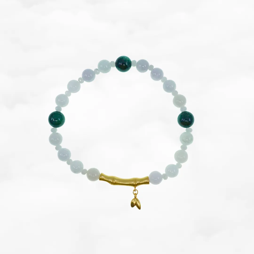 Bamboo Theme Beaded Jadeite Bracelet