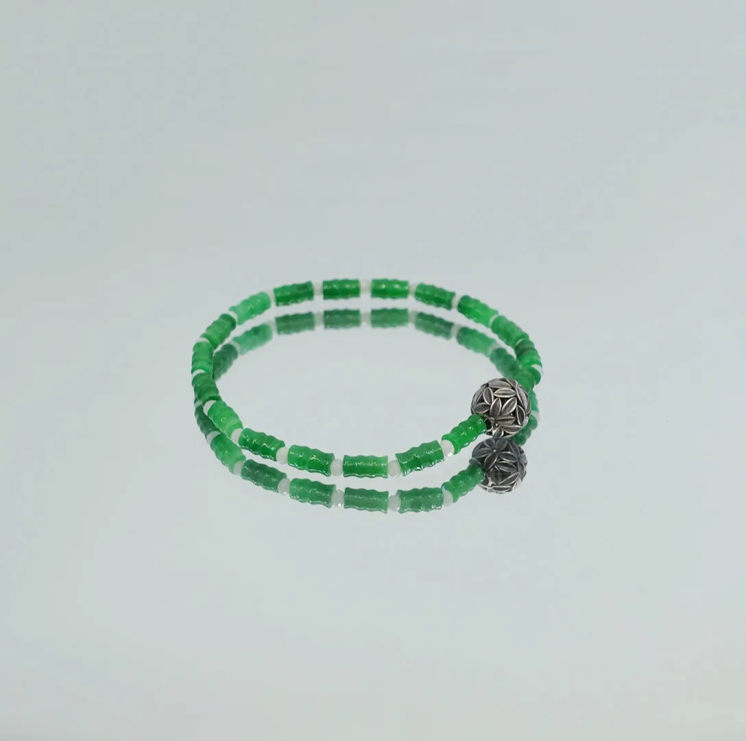Bamboo Theme Beaded Jadeite Bracelet
