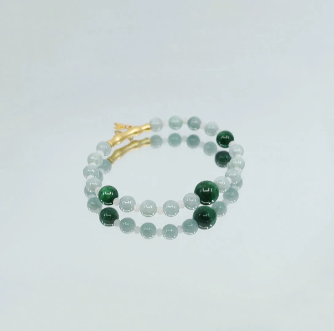 Bamboo Theme Beaded Jadeite Bracelet