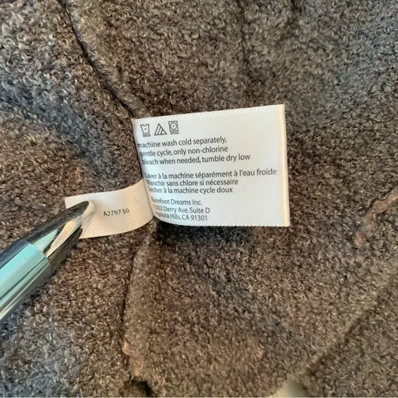 Barefoot Dreams Bamboo Chic Lite Gray Open Front Cardigan XS