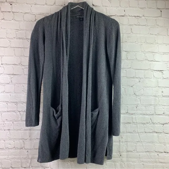 Barefoot Dreams Bamboo Chic Lite Gray Open Front Cardigan XS