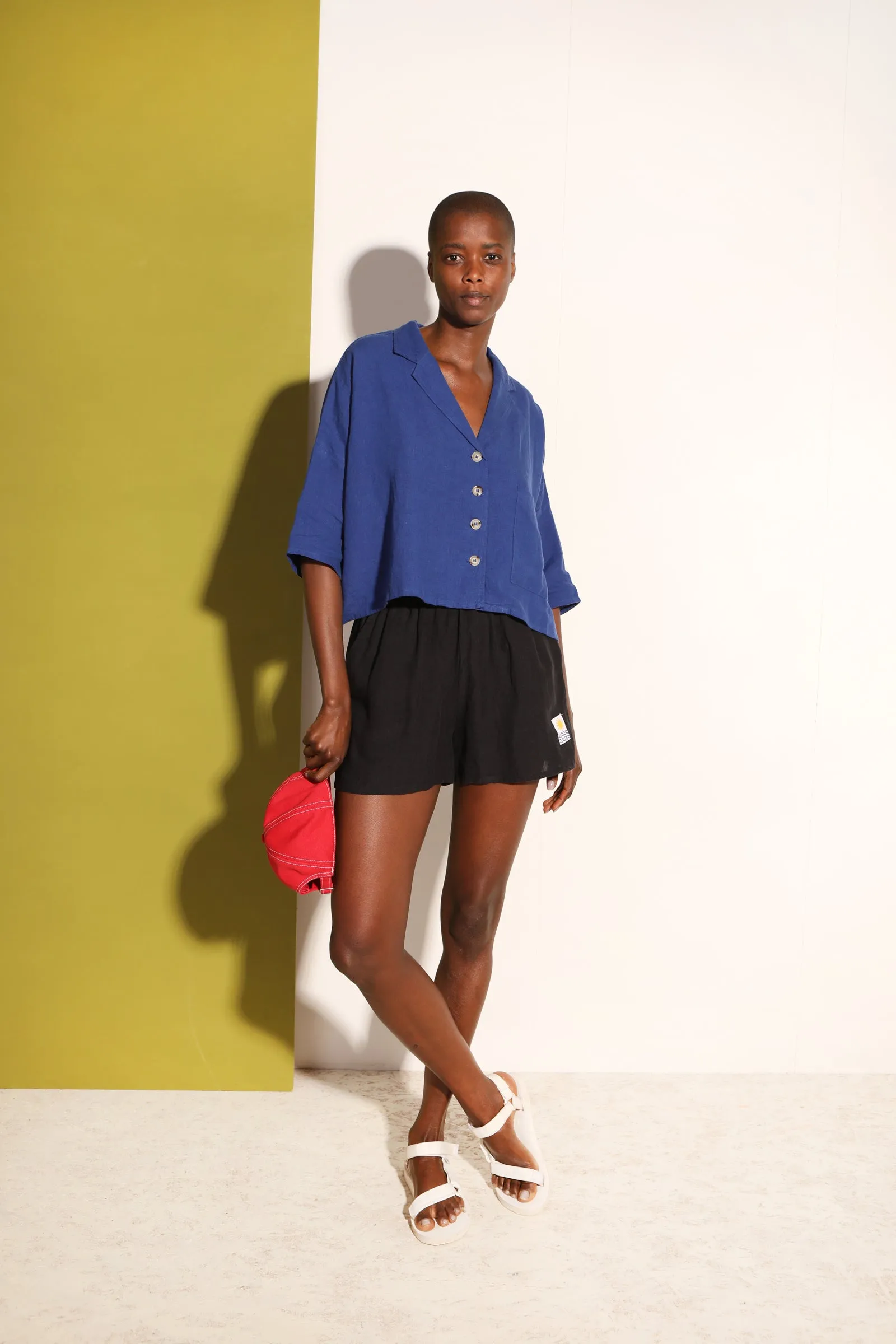 Basic Linen Shorts Black