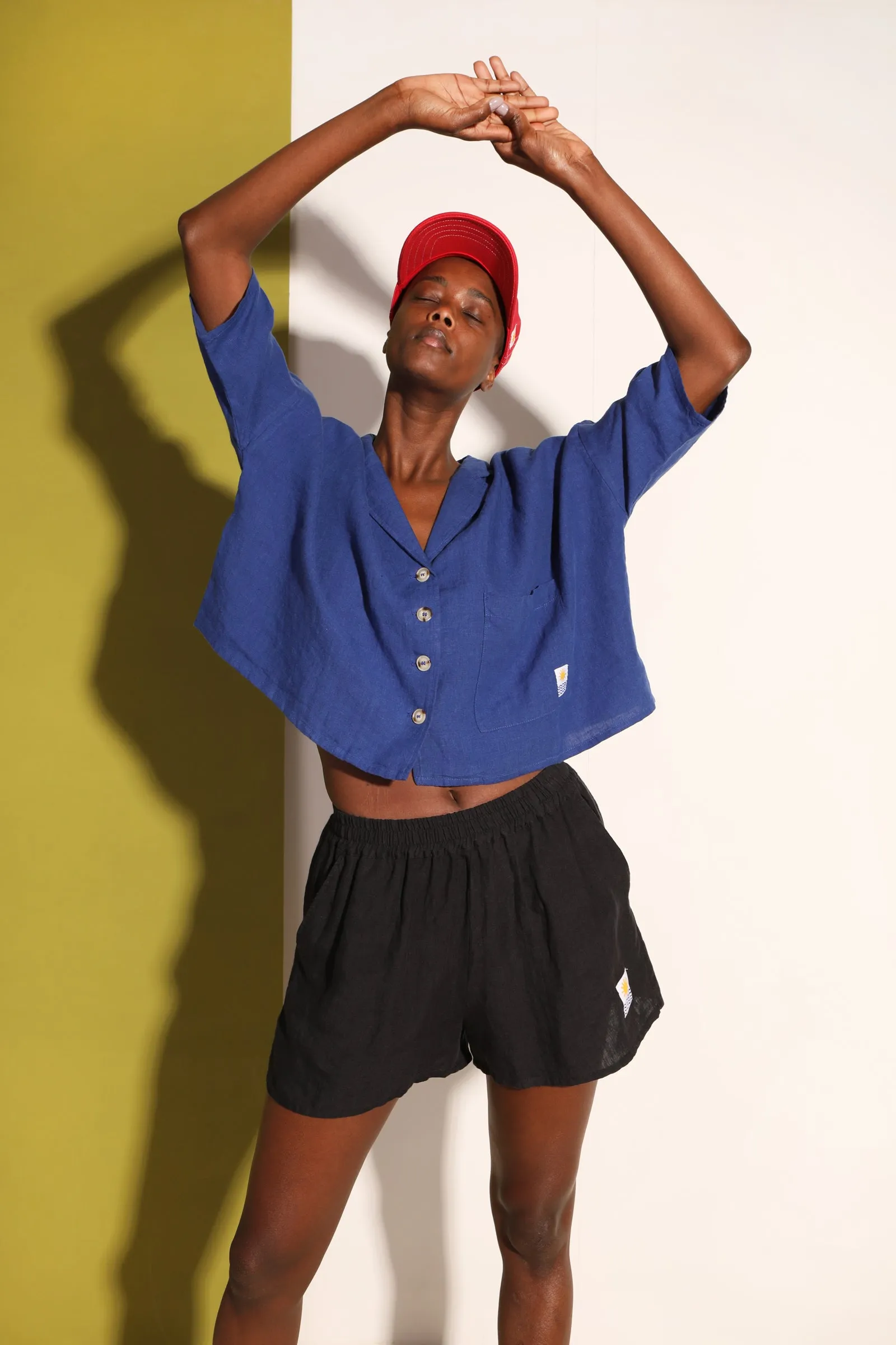 Basic Linen Shorts Black