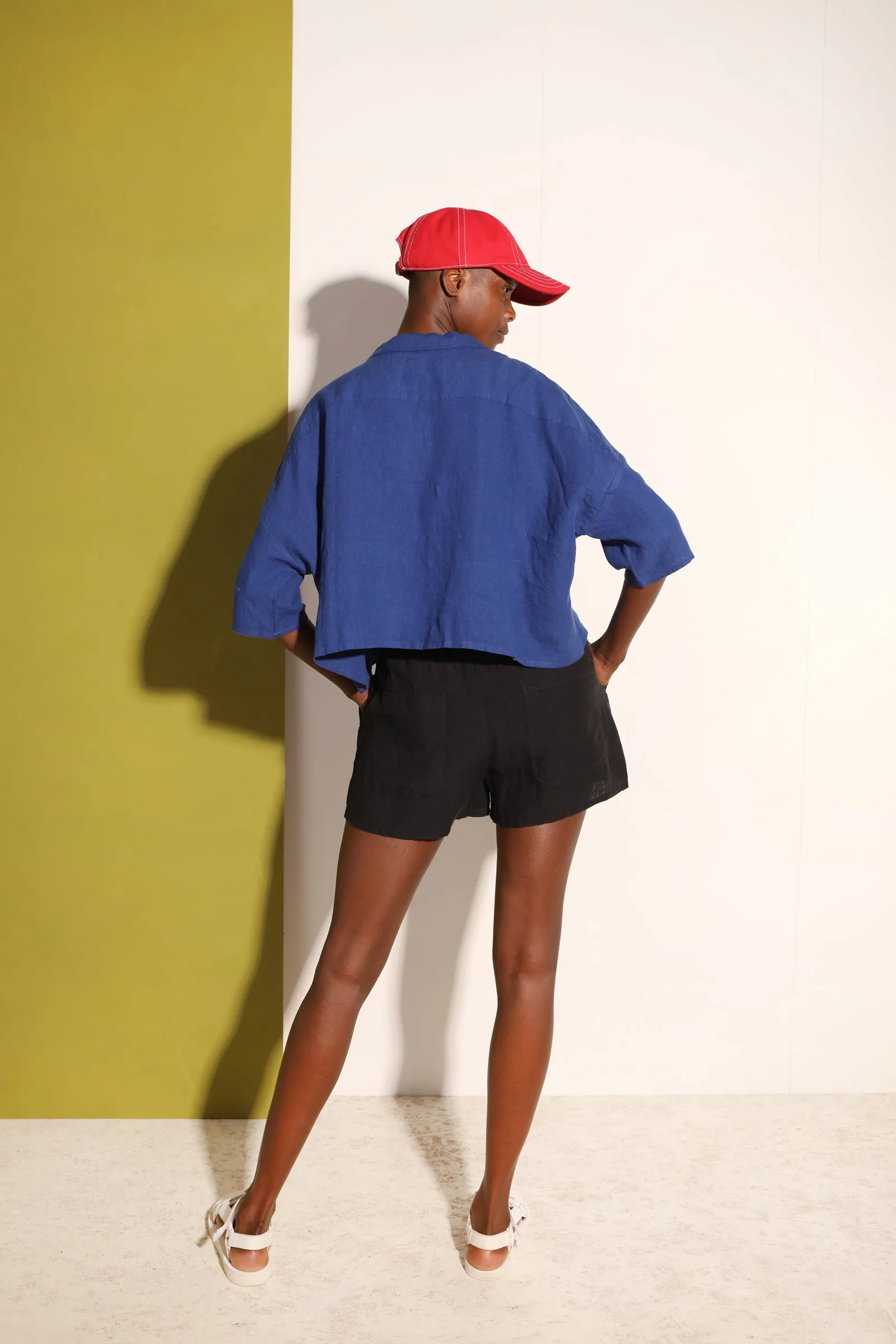 Basic Linen Shorts Black