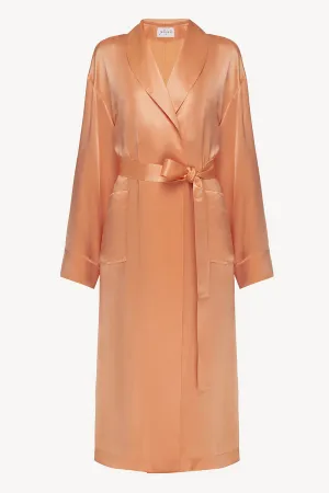 Basic silk robe in orange