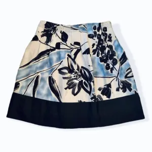 BCBGMaxazria Silk Floral Print Skirt 100% Silk 4