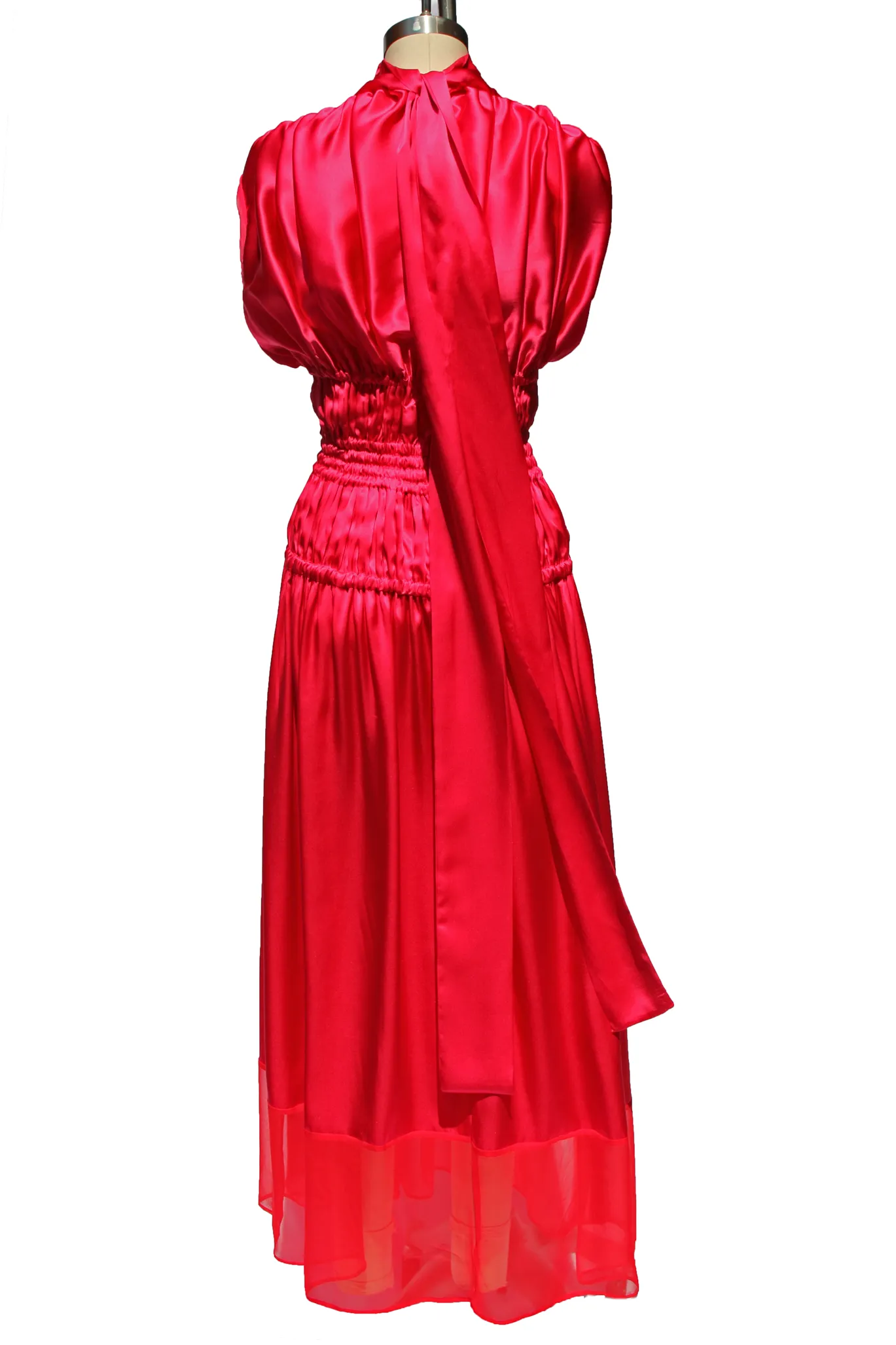 Beaded Heart Embroidery Silk Dress