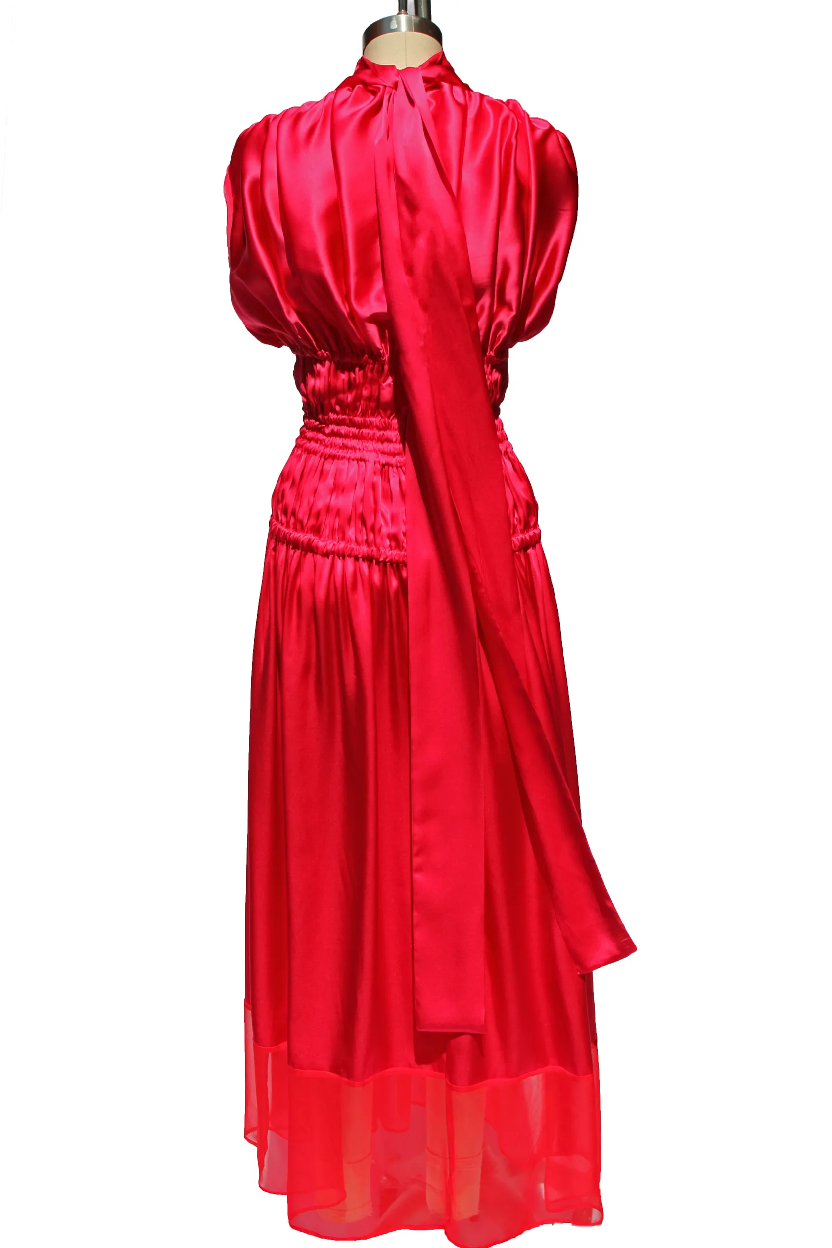 Beaded Heart Embroidery Silk Dress