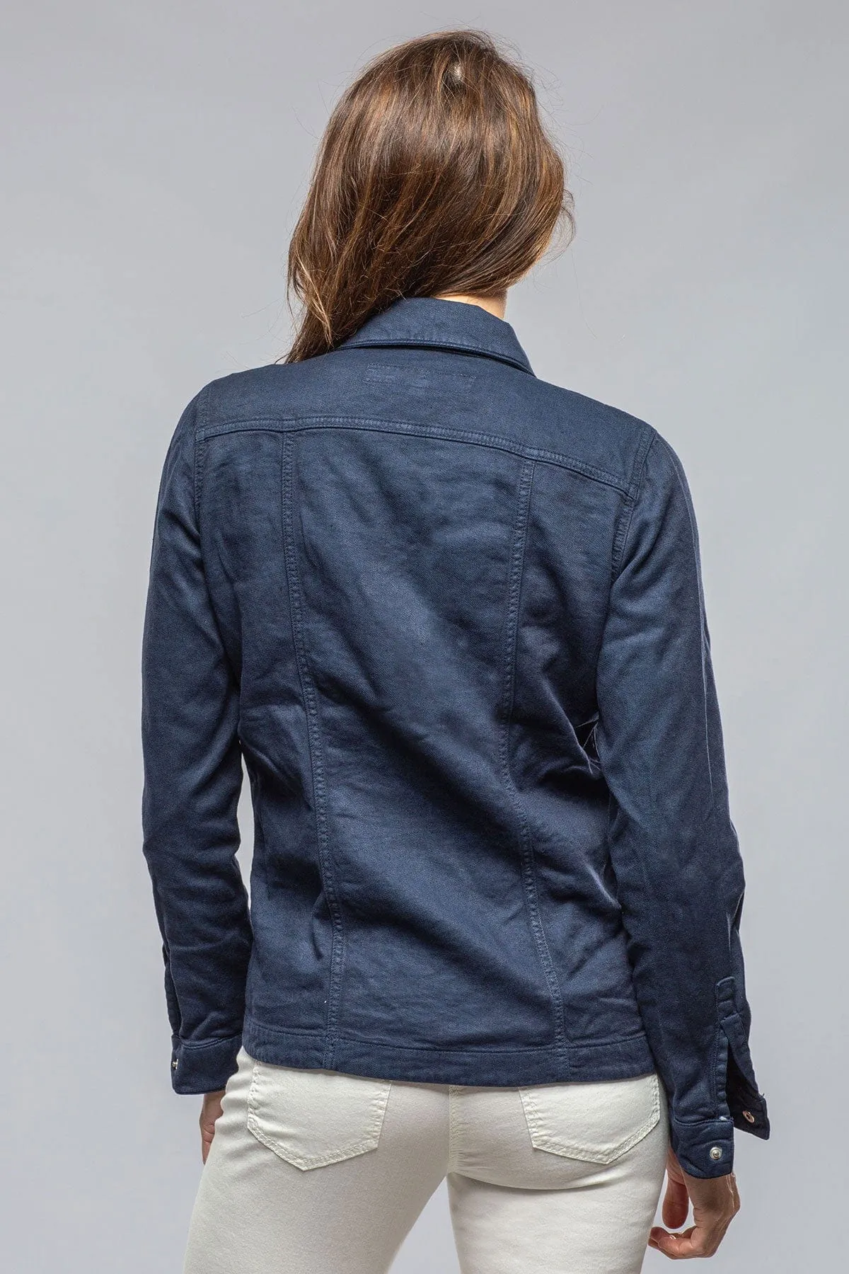 Beale Cotton Linen Jacket In Navy