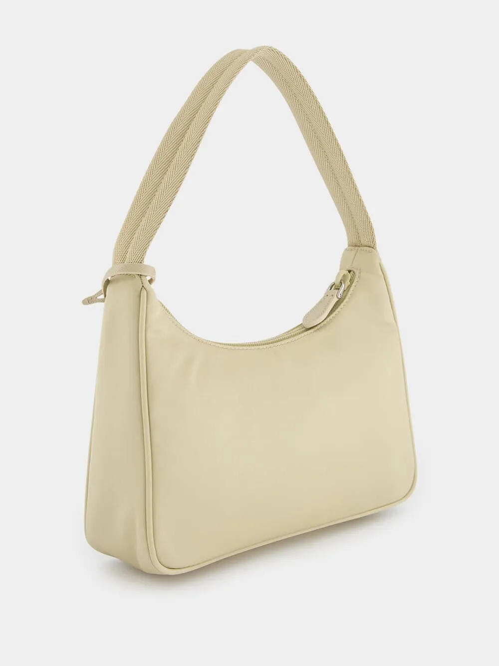 Beige Re-Nylon Shoulder Bag