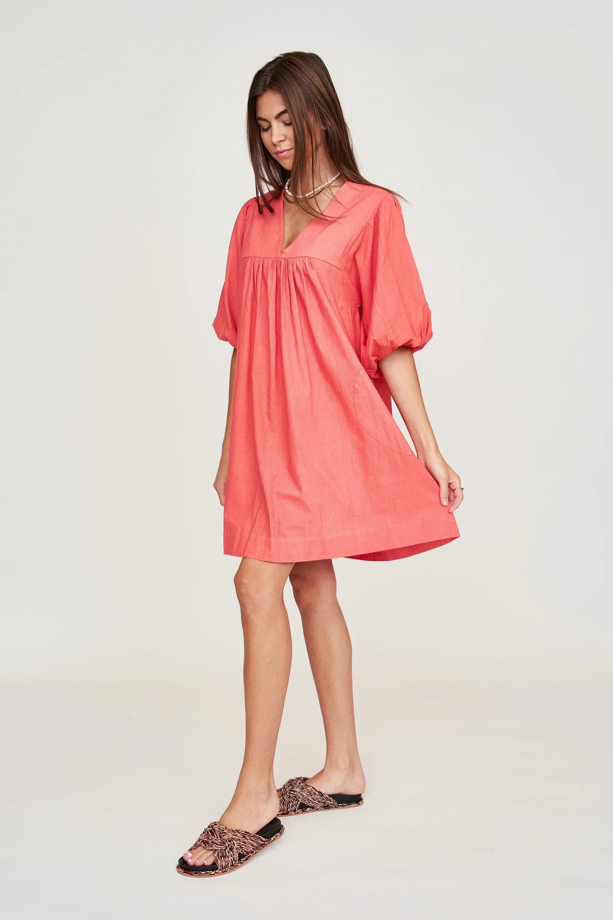 Belem Dress in Coral
