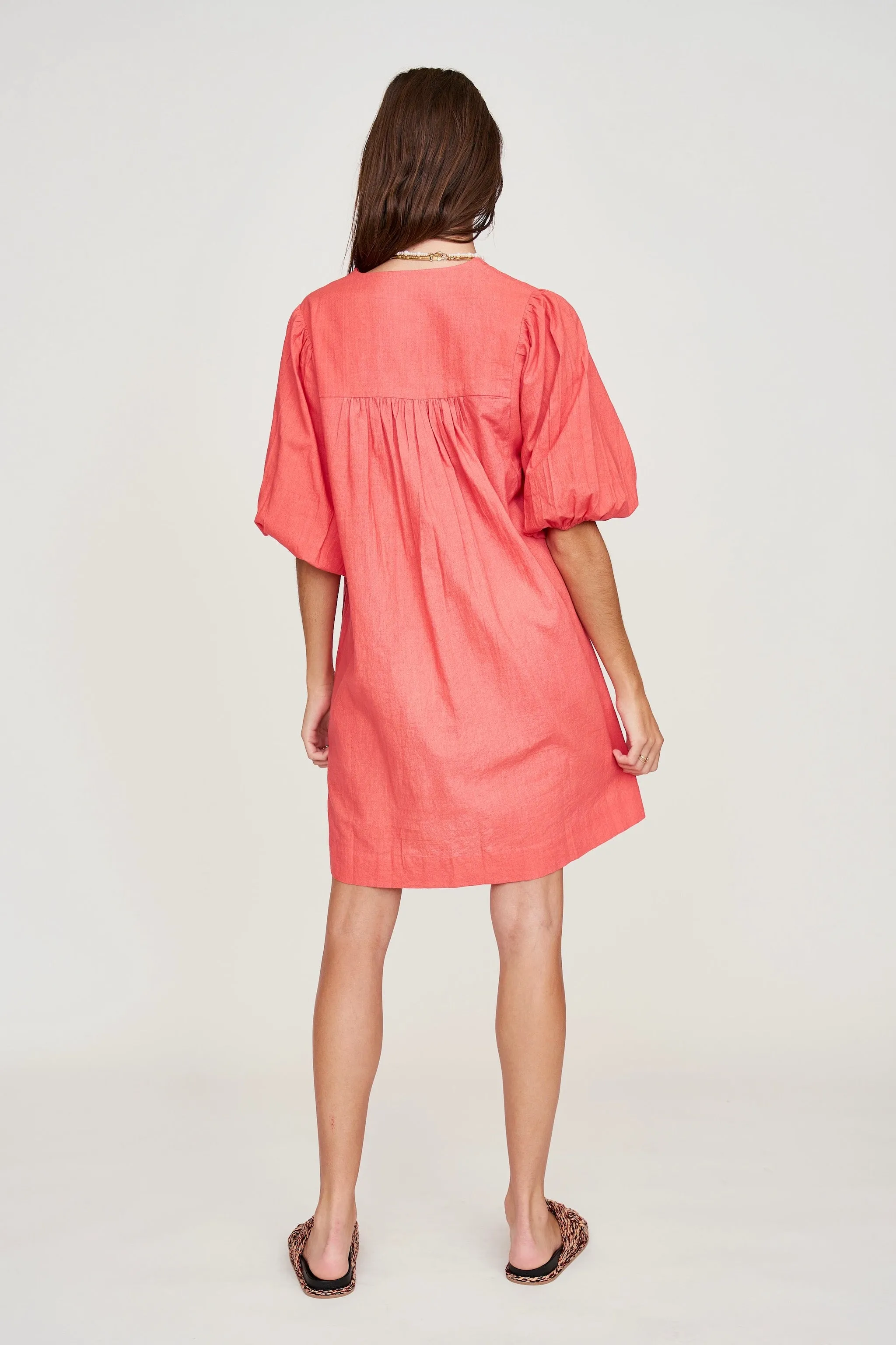 Belem Dress in Coral