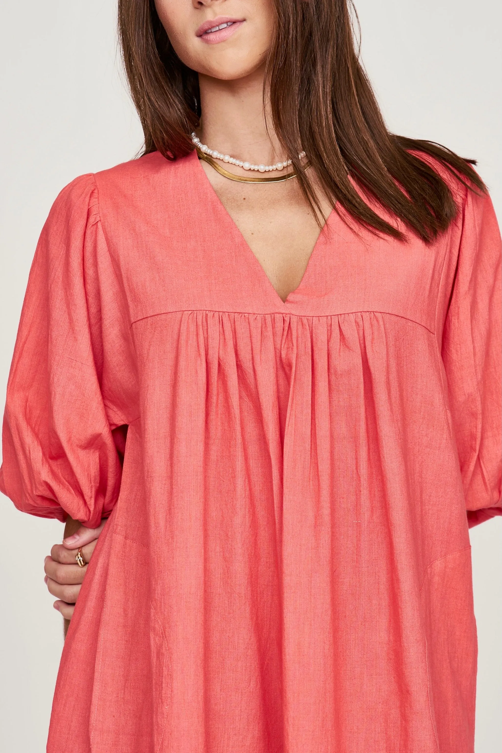 Belem Dress in Coral