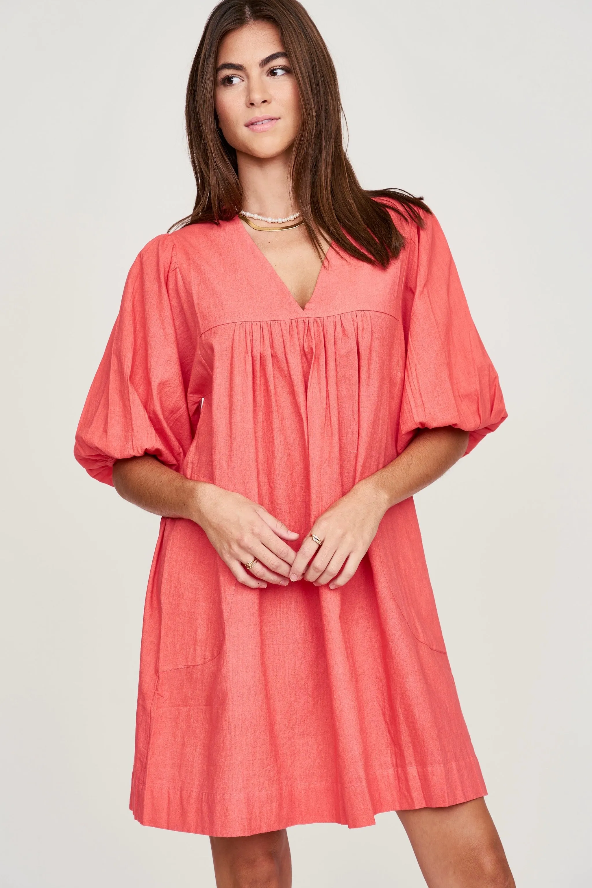Belem Dress in Coral