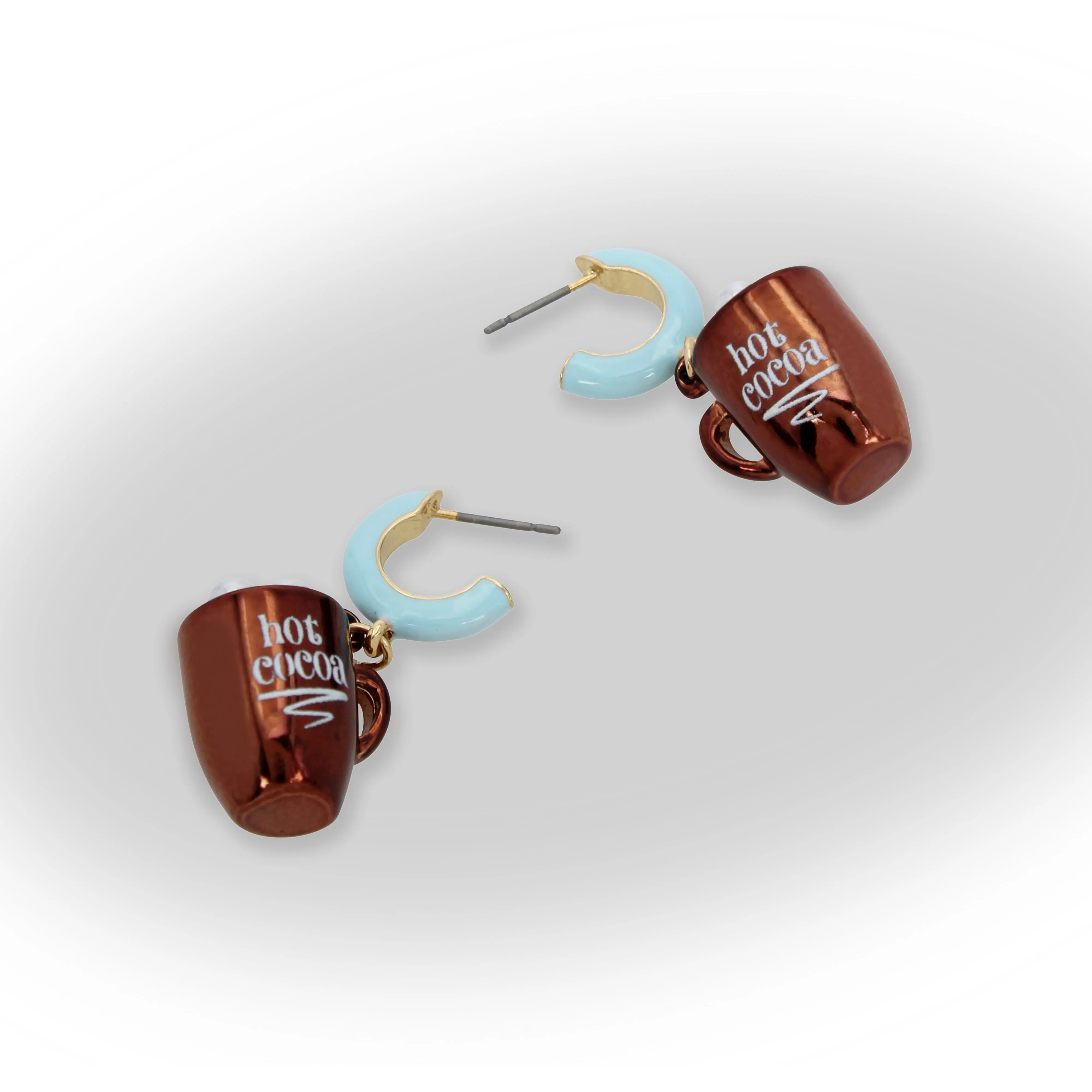 Betsey Johnson Jingle Bell Bling Hot Cocoa Huggie Earrings