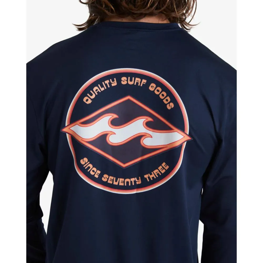 BILLABONG ROTOR DIAMOND L/S SURF TEE NAVY