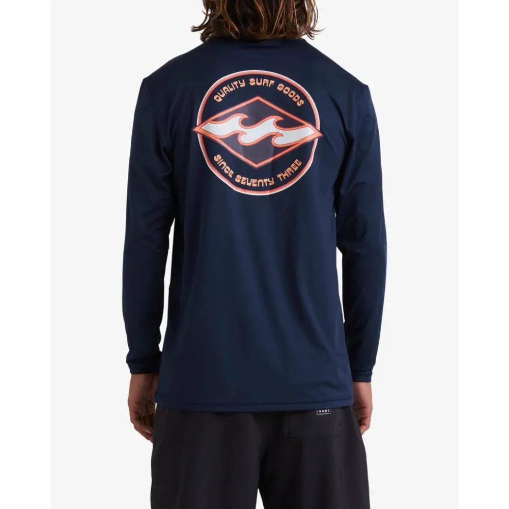 BILLABONG ROTOR DIAMOND L/S SURF TEE NAVY