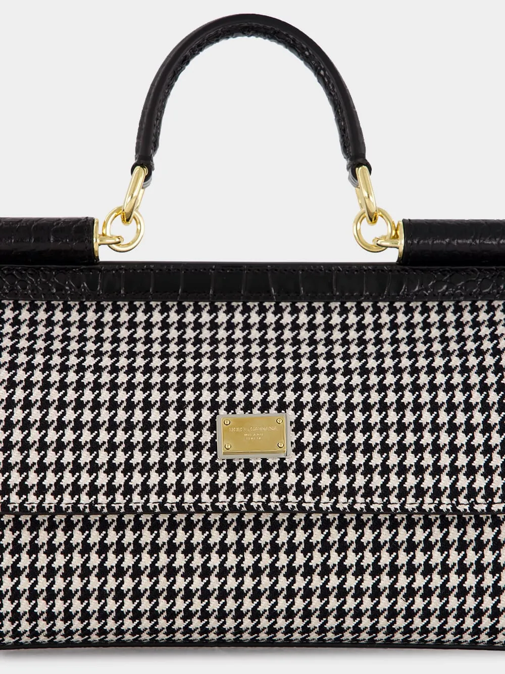 Black & White Medium Sicily Handbag