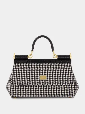 Black & White Medium Sicily Handbag