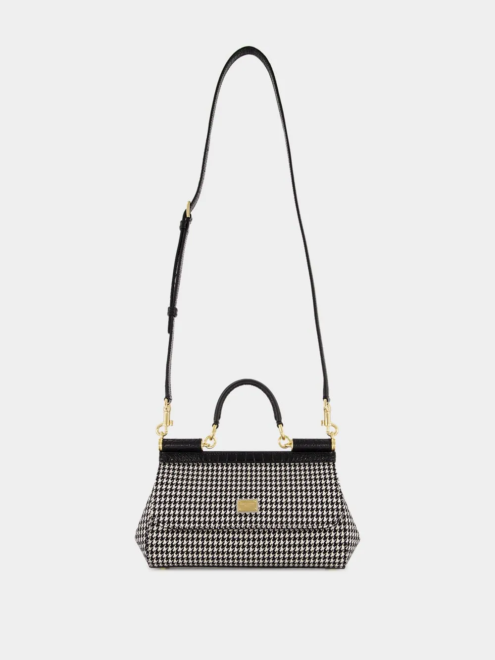 Black & White Medium Sicily Handbag
