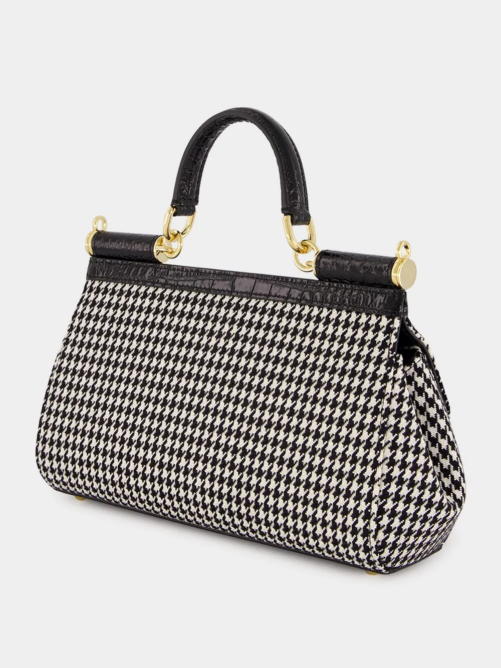 Black & White Medium Sicily Handbag
