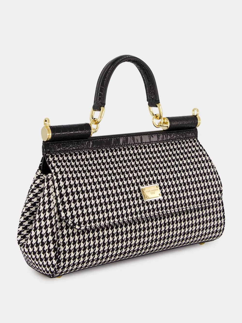Black & White Medium Sicily Handbag