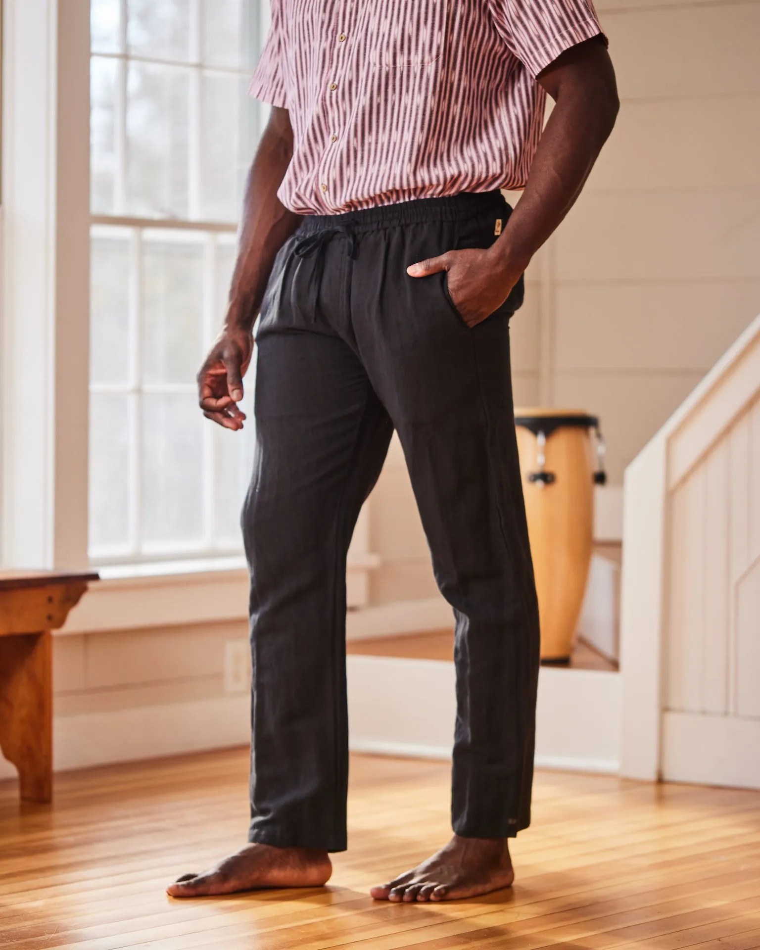 Black Linen Lounge Pants