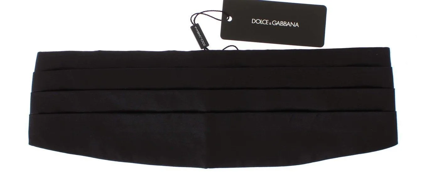 Black Wide Belt Silk Cummerbund